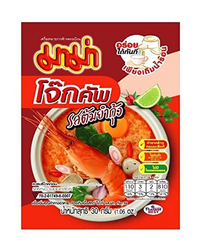 Zuppa di riso Jok istantanea gusto Tom Yum - Mama 30g.